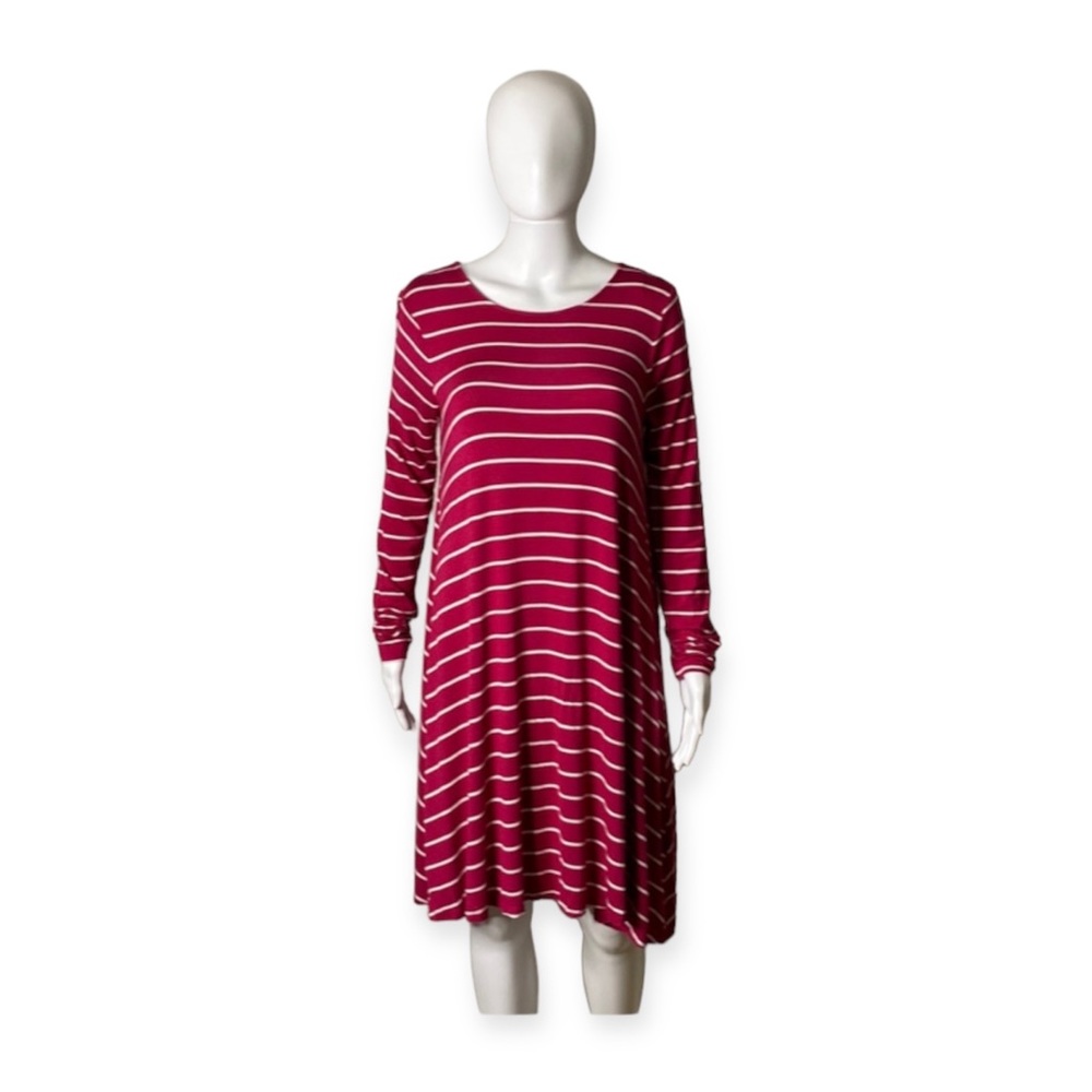 Old Navy Raspberry and White Striped Dress Size M